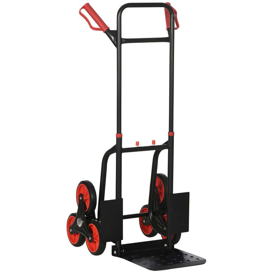 DURHAND Treppensteiger Sackkarre 150 kg Transportkarre höhenverstellbar klappbar aus Stahl 45 x 60 x 109 cm für einfache Transporte   Aosom.de von Durhand