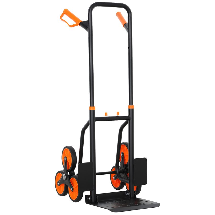 DURHAND Treppensteiger Sackkarre klappbar Transportkarre mit Stahlrahmen max. 120kg 106,5 cm Transportwagen für Umzug Werkstatt Lager Orange   Aosom von Durhand
