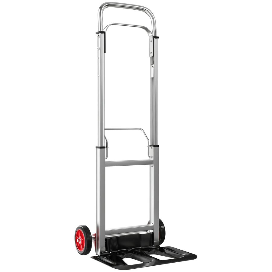 HOMCOM Klappkarre aus Aluminium mit verstellbarem Teleskopgriff, Tragfähigkeit 90 kg, Handwagen mit Rädern, für Garage, Büro, Gepäck, Reisen, Umzüge und Einkäufe, Silber und Schwarz   Aosom von HOMCOM