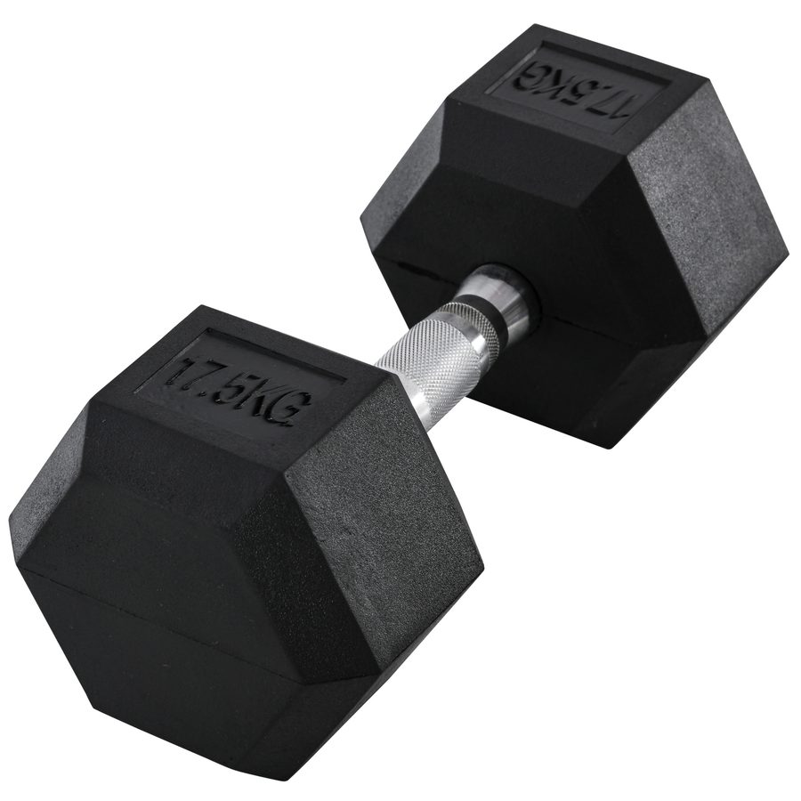HOMCOM Hexagon Gummihanteln 17,5kg Gusseisen Krafttraining Schwarz   Aosom von HOMCOM