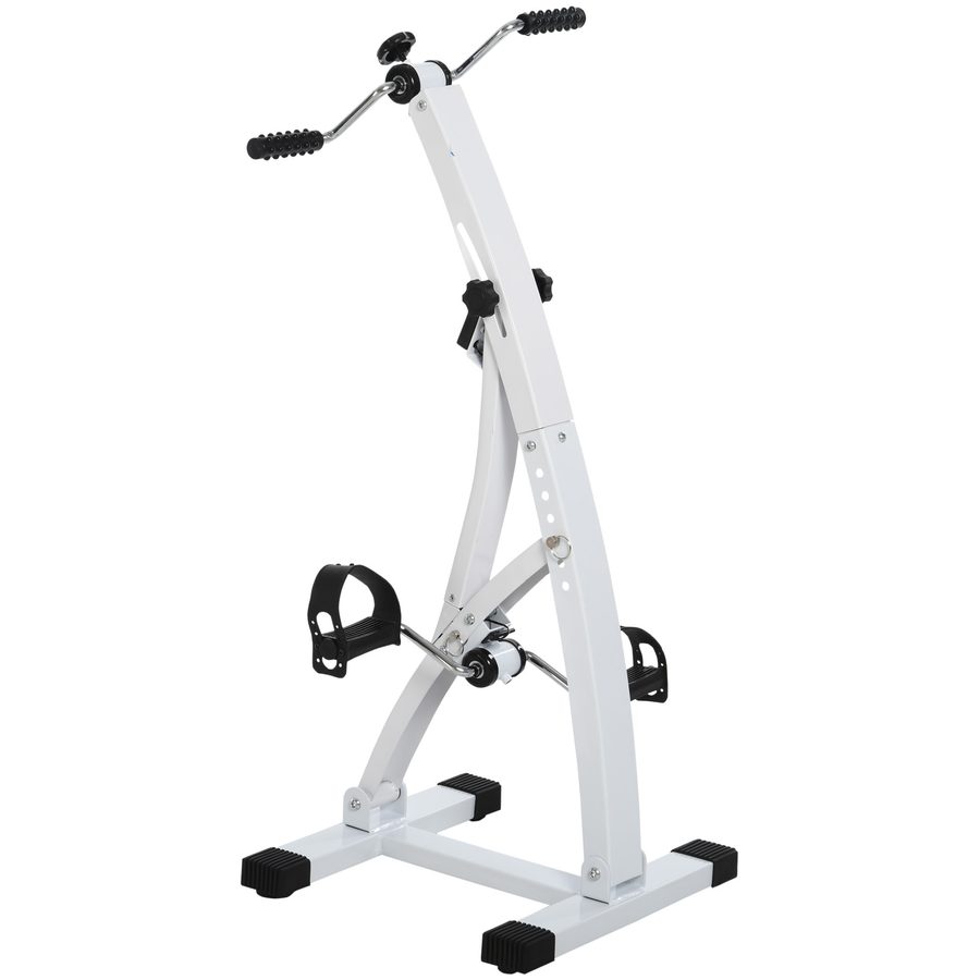 HOMCOM Heimtrainer Bewegungstrainer  Pedaltrainer für Senioren, Stahl, Weiß, 40x42,5x100cm  Aosom von HOMCOM