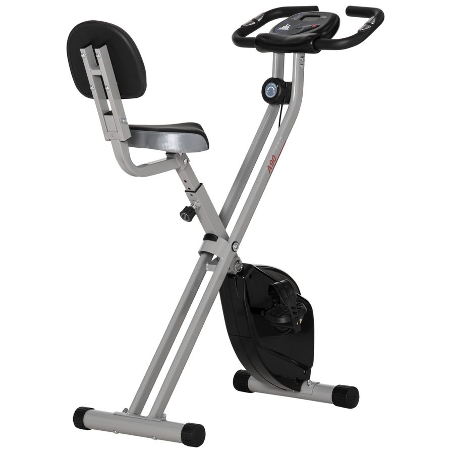 HOMCOM Heimtrainer F-Bike Fahrradtrainer mit 8-stufigem Magnetwiderstand, höhenverstellbar, stabiler Stahlrahmen, Schwarz-Grau, 43x97x109 cm   Aosom.de von HOMCOM