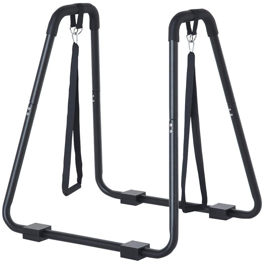HOMCOM Dipstation stabiler Dip Ständer mit Schlingentrainer robustes Stahlgestell schwarz 90x81x92,5cm für effektives Krafttraining   Aosom.de von HOMCOM