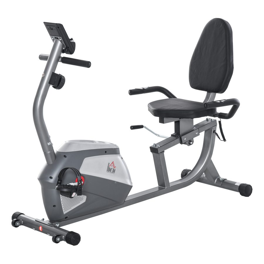 HOMCOM Liegeergometer mit LCD-Anzeige, 8-stufig einstellbarem Magnetwiderstand, für Nutzergewicht bis 110 kg, Metall ABS 136x62,5x38cm   Aosom.de von HOMCOM