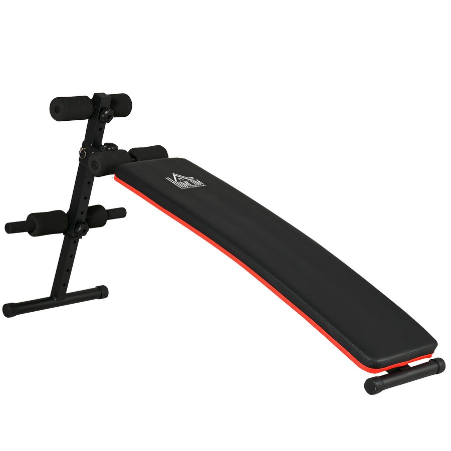 HOMCOM Bauchbank Folding und verstellbar, Multifunktions-Fitnessbank mit gepolsterter Rückenlehne, 47x139x51-69cm, Schwarz und Rot   Aosom von HOMCOM