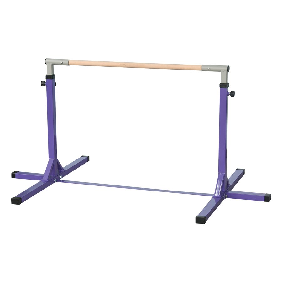 HOMCOM Gymnastik-Turnreck, 13-stufig höhenverstellbar Reckstange, Reck Turnstange aus Holz & stabile Stahlkonstruktion bis 75 kg belastbar, für 3+ Kinder, Indoor, Outdoor, Violett   Aosom von HOMCOM