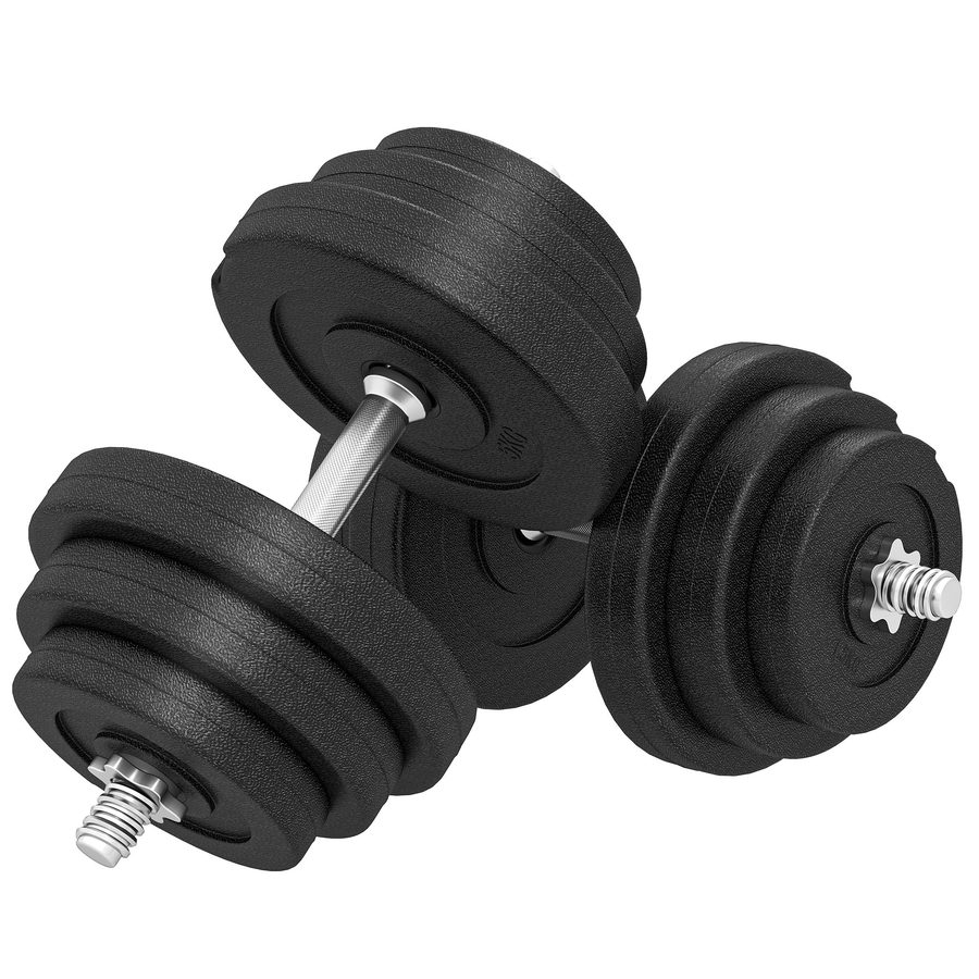 HOMCOM Kurzhantel-Set 40 kg, Hantelset Stahl, 2er Set Kurzhanteln mit 12 Hantelscheiben, bodenschonend, für Krafttraining, Fitness, Schwarz  Aosom von HOMCOM