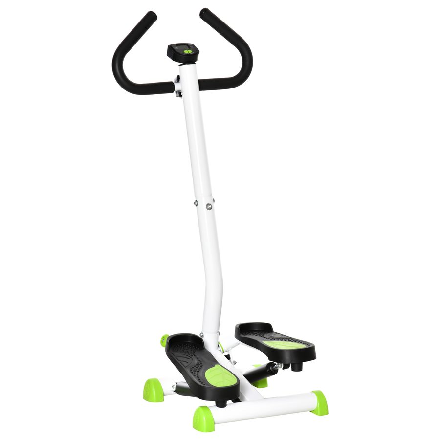 HOMCOM Stepper Fitness Swing Stepper mit LCD Bildschirm & Handgriff, Hometrainer für Zuhause bis 100 kg, Stahl ABS, grün, 55 x 44 x 108 cm   Aosom.de von HOMCOM