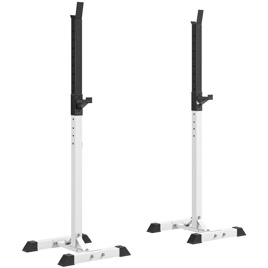 HOMCOM Hantelständer, 2er-Set, Langhantelablage, Höhenverstellbare Hantelablage mit Gummi-Fußkappen, 105-160 cm, Krafttraining, bis 150 kg  Aosom von HOMCOM