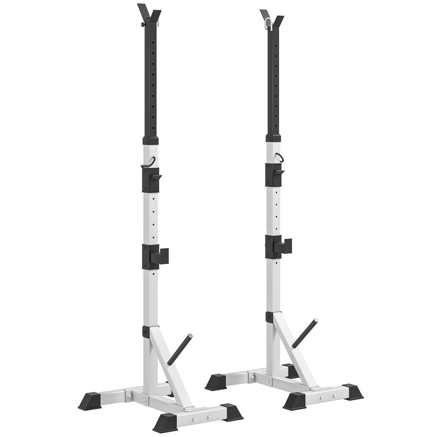 HOMCOM 2er Set Hantelständer 3 Ebenen Höhenverstellbar Hantelablage aus Stahl Langhantelablage bis 200 kg belastbar Squat Rack Langhantelständer Hantelscheibenständer für Krafttraining   Aosom von HOMCOM