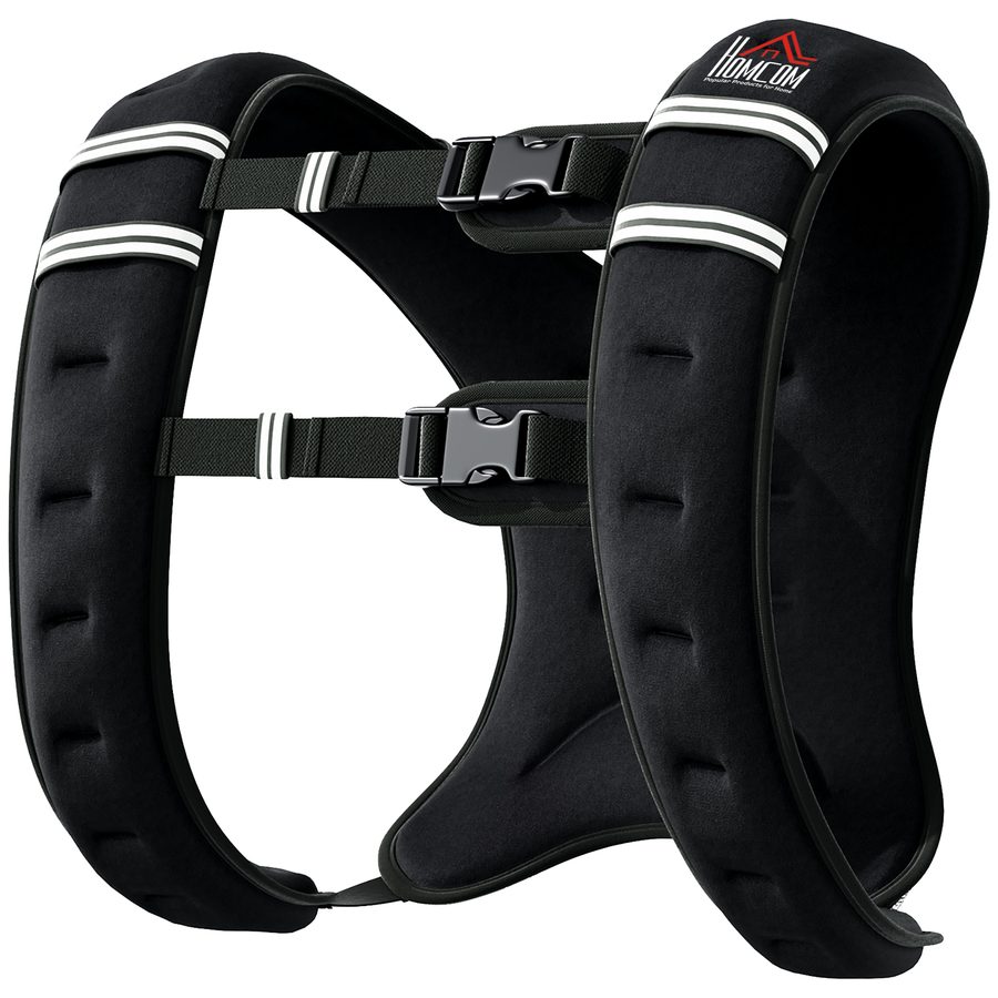 HOMCOM Gewichtsweste 10 kg verstellbar für Krafttraining, Oxford-Gewebe mit Metallsand, Schwarz 40 x 35 cm   Aosom.de von HOMCOM
