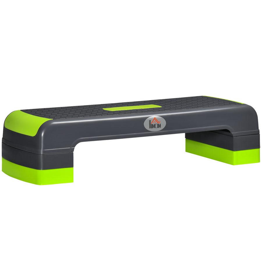 HOMCOM Aerobic-Stepper höhenverstellbar Fitness Steppbrett 10/15/20 cm Indoor Outdoor bis 150 kg belastbar 78 x 28 cm Grün für effektives Training   Aosom.de von HOMCOM