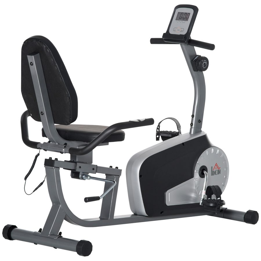 HOMCOM Liegeergometer Heimtrainer Fahrradtrainer mit LCD-Anzeige, 8-stufig einstellbarer Magnetwiderstand bis 110 kg, stabil aus Stahl & ABS   Aosom.de von HOMCOM