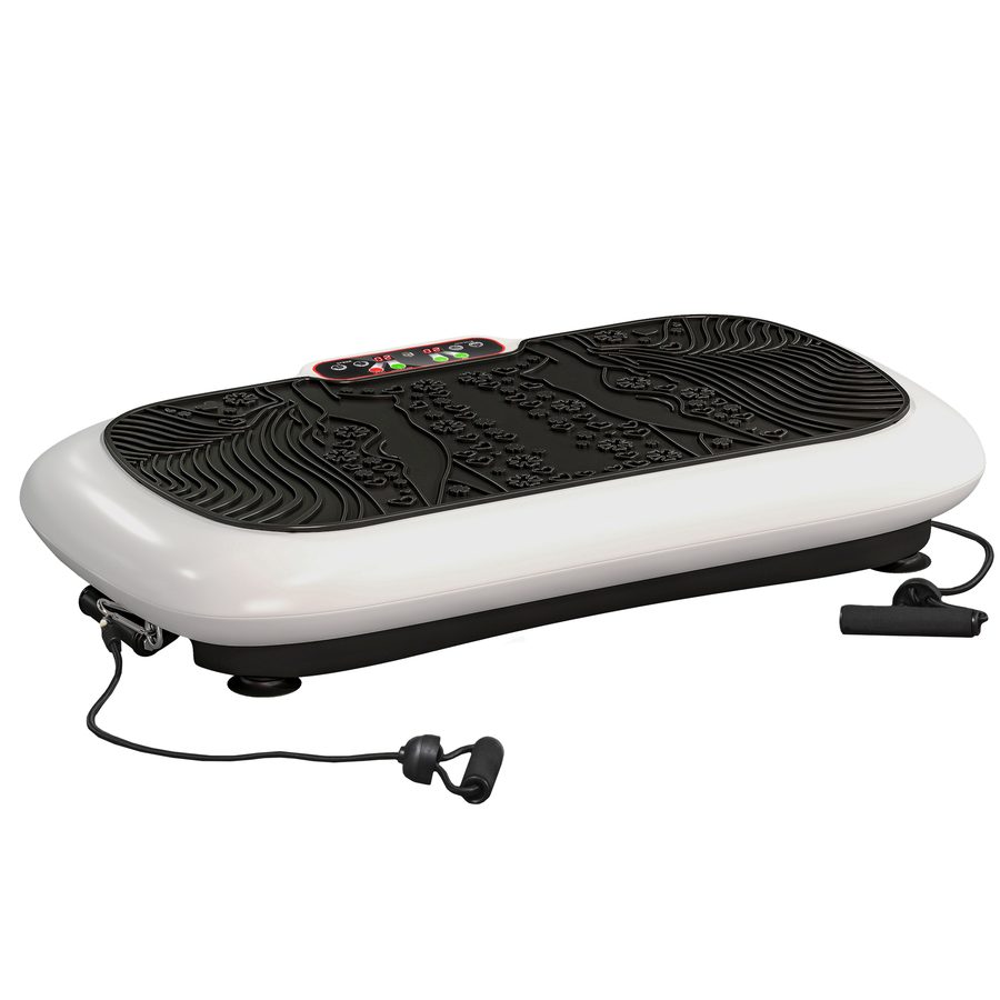 HOMCOM Vibrationsplatte Fitnessgerät mit 2 Fitnessbändern, 99 Vibrationsstufen bis 120 kg, für effektives Ganzkörpertraining 200W   Aosom.de von HOMCOM
