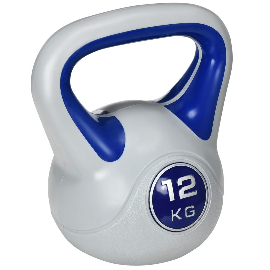 SPORTNOW Kettlebell 12 KG, bodenschonende Kugelhantel für Krafttraining & Fitness, blau, ideal für Home Workout   Aosom.de von SPORTNOW