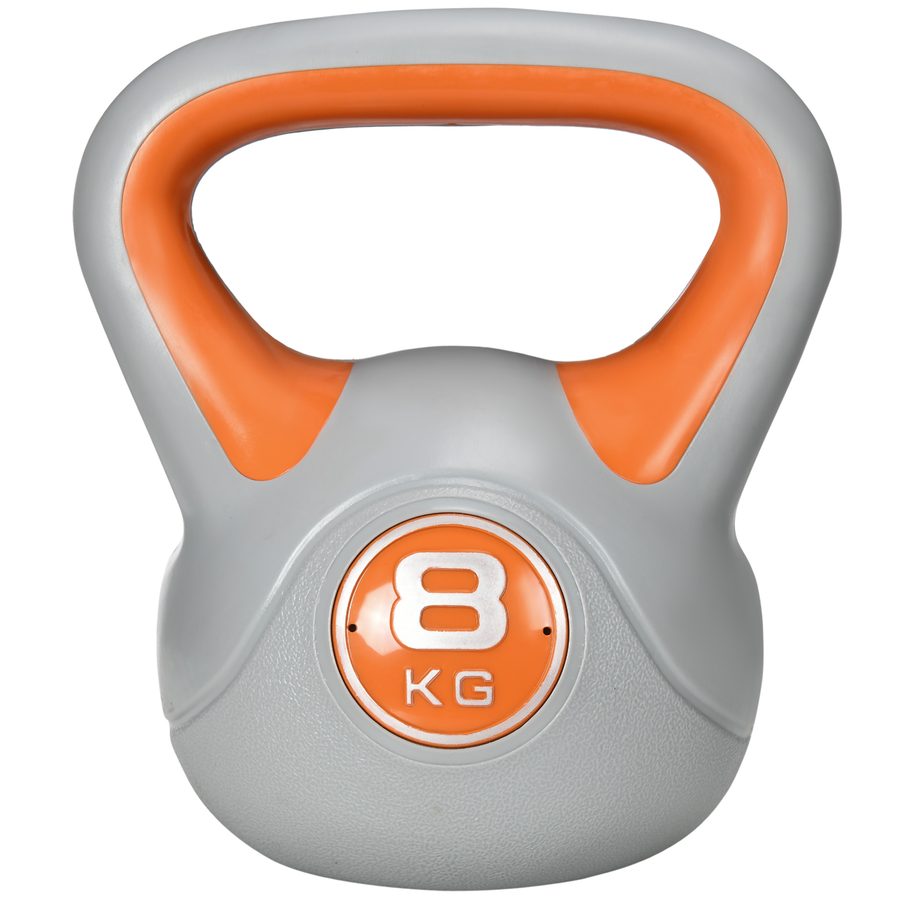 SPORTNOW Kettlebell 8 kg, Hantel mit ergonomischem Griff, Kugelhantel, Muskelaufbau, Training, für Fitnessstudio, orange   Aosom von SPORTNOW