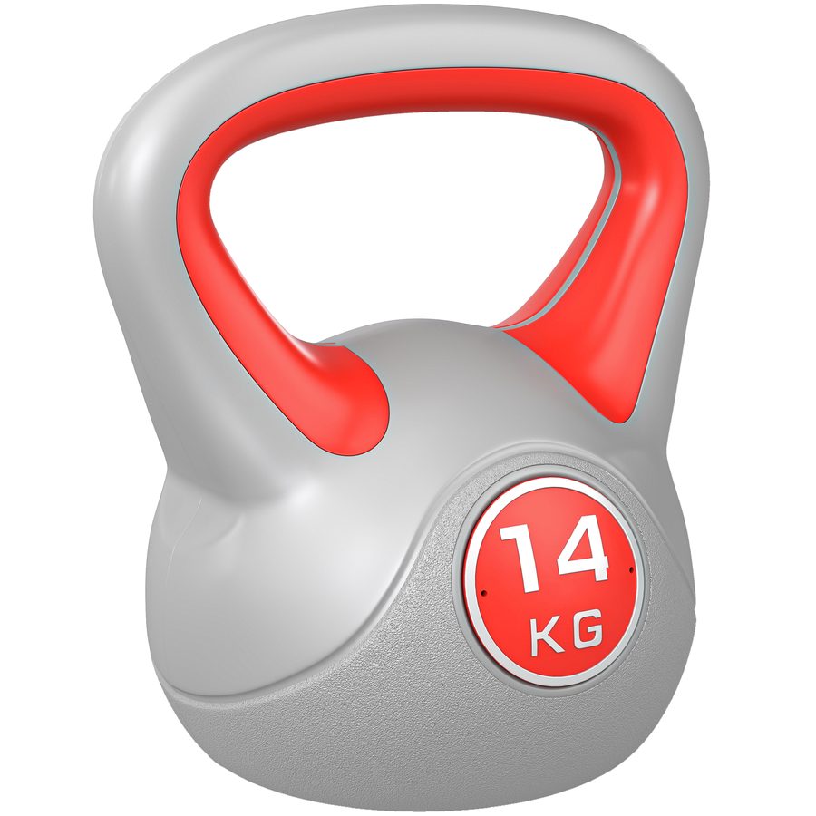 SPORTNOW Kettlebell 14 kg, Kettlebell mit ergonomischem Griff, Kugelhantel, Krafttraining, Workout, für Fitnessstudio, Rot   Aosom von SPORTNOW