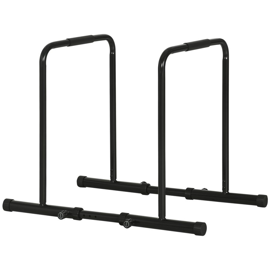 SPORTNOW Dip Bar aus verstellbarem Stahl mit 6 verstellbaren Längen, 90-102x65x80-90 cm, Schwarz   Aosom von SPORTNOW