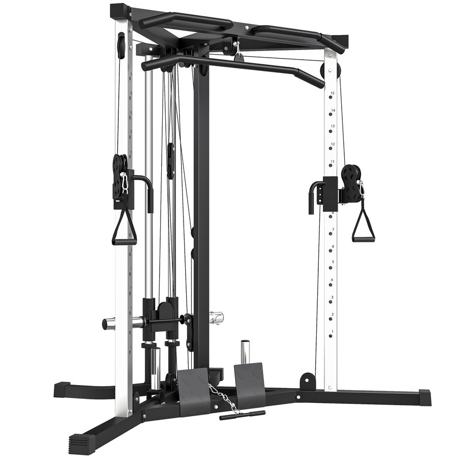 SPORTNOW Home-Gym-Maschine, Multifunktionales Fitnessgerät mit Klimmzugstange, 15-fach verstellbare Krafttrainingsstation für Oberkörperfitness   Aosom von SPORTNOW