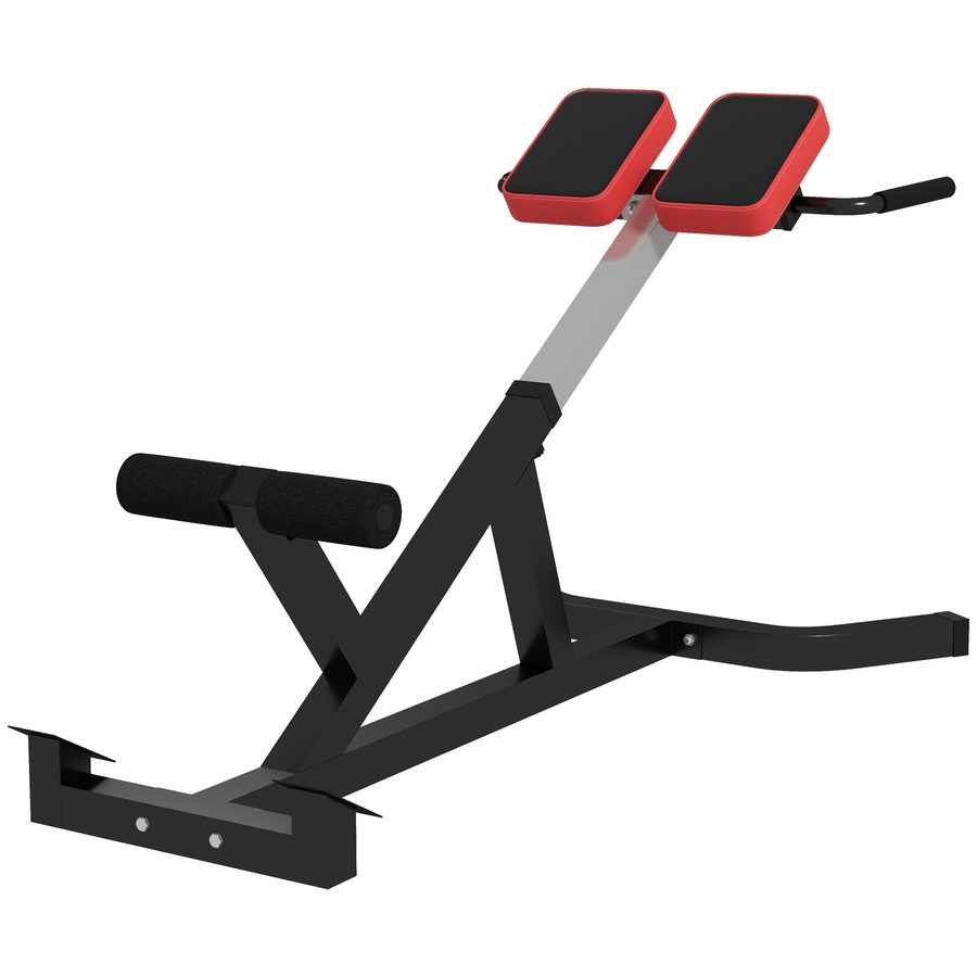 SPORTNOW Römischer Stuhl mit höhenverstellbarer Rückenlehne, dick gepolstert und Dreiecksstruktur, aus Stahl und PU, 126x70x67-84 cm, Schwarz   Aosom von SPORTNOW