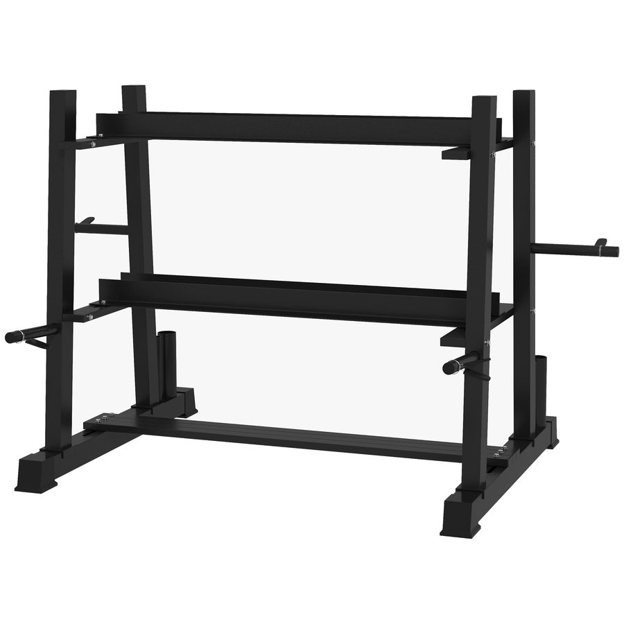 SPORTNOW Hantelständer 3 Ebenen bis 200 kg Stahl Schwarz 131x75x80 cm für Fitnessstudio & Heimtraining   Aosom.de von SPORTNOW