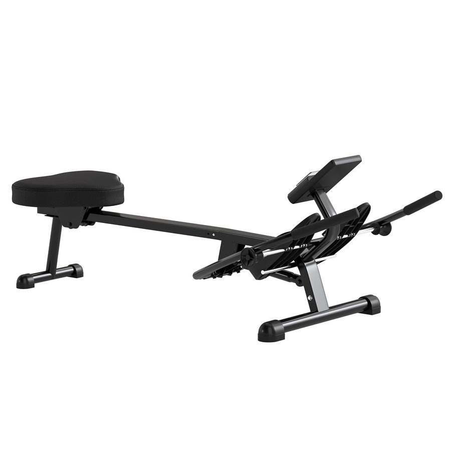 SPORTNOW Hydraulisches Rudergerät für Zuhause mit 12 Widerstandsstufen, Heimtrainer mit LCD-Bildschirm und rutschfesten Pedalen, Max. Kapazität 130 kg, für Ganzkörpertraining, Schwarz   Aosom von SPORTNOW