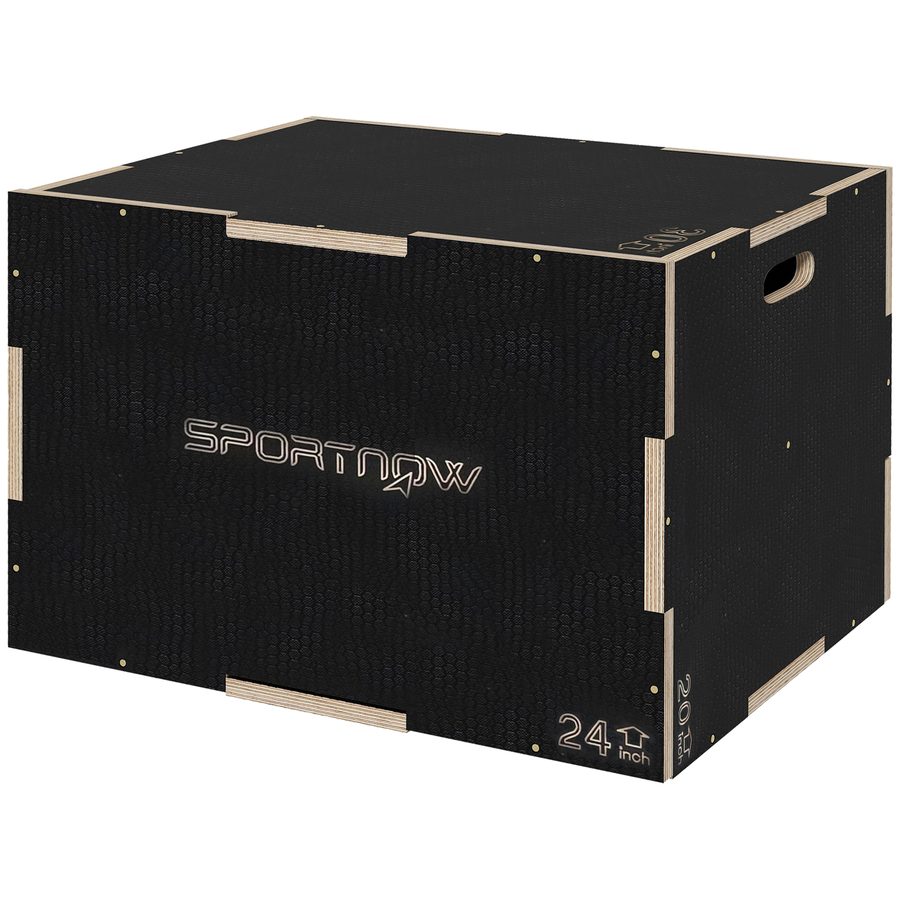 SPORTNOW Sprungbox 3 in 1 Plyo Box Holz mit Griff, Plyometrische Plattform für Fitness Zuhause & Studio, Schwarz   Aosom.de von SPORTNOW