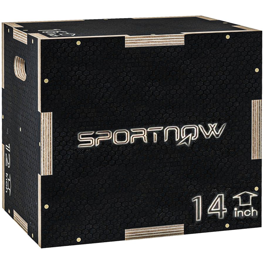 SPORTNOW 3 in 1 Plyo Box, Sprungbox aus Holz, Plyometric Plattform mit Griff, Plyometrisches Training, Sprungtrainer für Zuhause, Fitnessstudio, 40,5 x 35,5 x 30,5 cm, Schwarz   Aosom von SPORTNOW