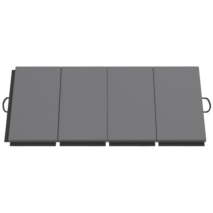 HOMCOM Trainingsmatte, Faltbare Fitnessmatte Sportmatte mit Griffen Gymnastikmatte Gymnastik Tumbling Matte für Yoga, MMA, Fitness, Pilates, Synthetikbezug, Grau, 180 x 80 x 5 cm   Aosom von HOMCOM