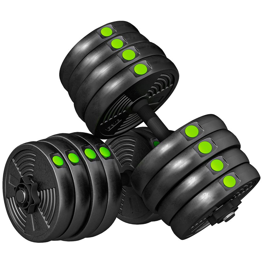 SPORTNOW 2-in-1 Hantel Set, 30 kg verstellbar Dumbbell Set mit 16 Hantelscheiben, bodenschonend für Krafttraining, Fitness, Gewichtheben, Schwarz   Aosom von SPORTNOW