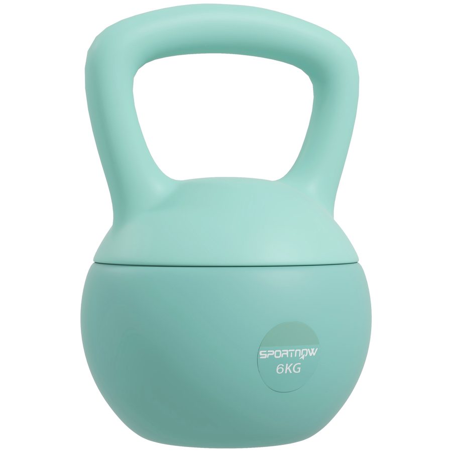 SPORTNOW Kettlebell 6 kg - Kooperation Aosom.fr x FFHandball - Kettlebell mit rutschfestem Griff für Fitness, Muskelaufbau & Cardio, grün   Aosom von SPORTNOW