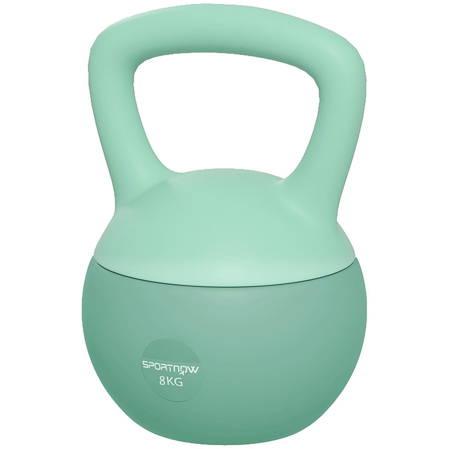 SPORTNOW Kettlebell 8kg mit rutschfestem Griff für Fitness, Muskelaufbau, Cardio, Grün   Aosom von SPORTNOW
