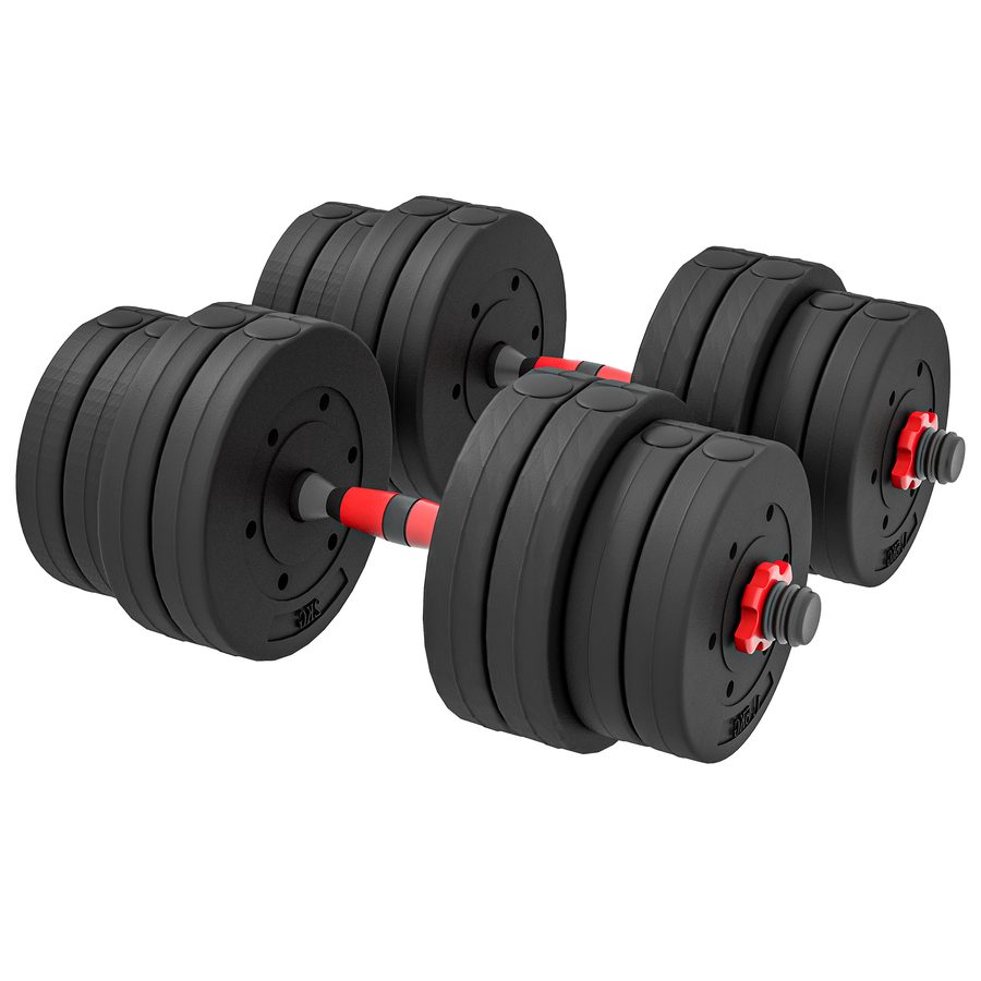 HOMCOM 2 in 1 Hanteln Set 30 kg verstellbare Kurzhantel & Langhantel professionell Dumbbell Krafttraining und Gewichtheben für Zuhause Fitness   Aosom von HOMCOM