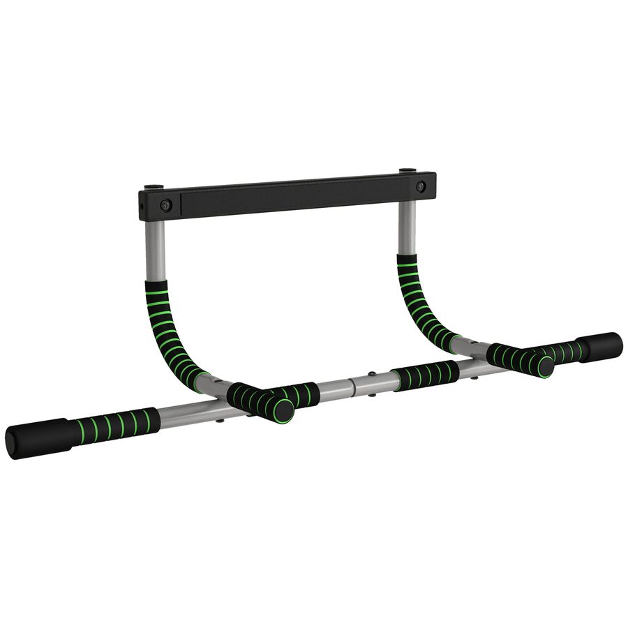 HOMCOM Multifunktionale Klimmzugstange Wand-Klimmzugstange mit rutschfesten Griffen Tragkraft 110 kg für Fitness und Heimtraining Grau und Schwarz   Aosom von HOMCOM