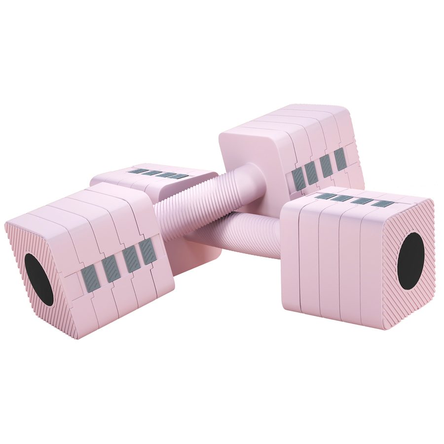 SPORTNOW Verstellbare Hantel, 2 x 5kg Hanteln mit rutschfest Griff, Quadratisch Kurzhantelset aus Stahl, Kurzhanteln, Dummbell Set für Zuhause, Fitnessstudio, Krafttraining Rosa   Aosom von SPORTNOW