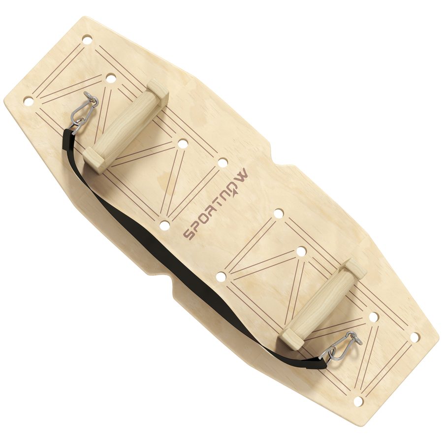 SPORTNOW Liegestützgriffe aus Holz Push Up Bars mit 8 Lochpaaren, inkl. Widerstandsbänder, 11 Übungen, Fitness Parallettes für Muskeltraining, Krafttraining Natur   Aosom von SPORTNOW