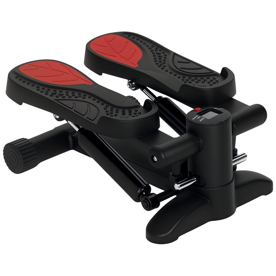 SPORTNOW Mini-Stepper für Zuhause Stepper Hometrainer mit LCD-Display, Fitness-Stepper bis 100 kg für Beintraining, Home Office Fitness Exercise, Schwarz   Aosom von SPORTNOW