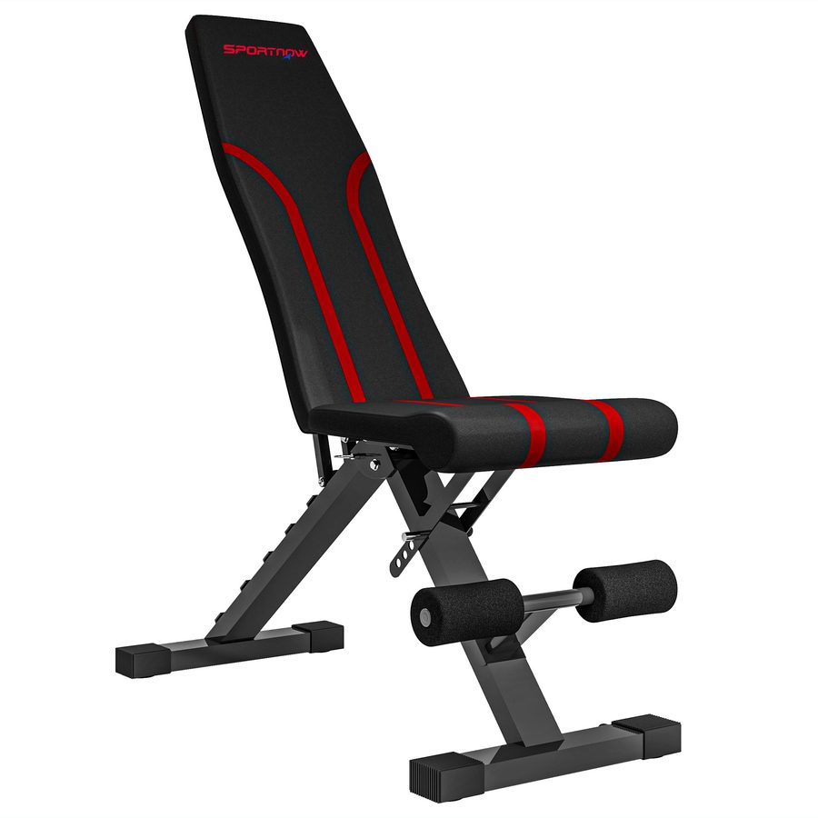 SPORTNOW klappbare Hantelbank multifunktion Fitness Bank mit 6-Fach Verstellbarer Rückenlehne Schrägbank Trainingsbank Flachbank bis 250 kg Bankdrücken Bauchtrainer für Zuhause Fitnessstudio   Aosom von SPORTNOW