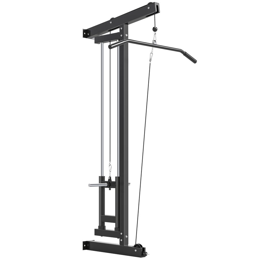 SPORTNOW Rudermaschine für Training, wandmontiertes Fitnessgerät, Kabelmaschine für Heimfitnessstudio,bis 120kg Belastbar, Stahl, Schwarz   Aosom von SPORTNOW