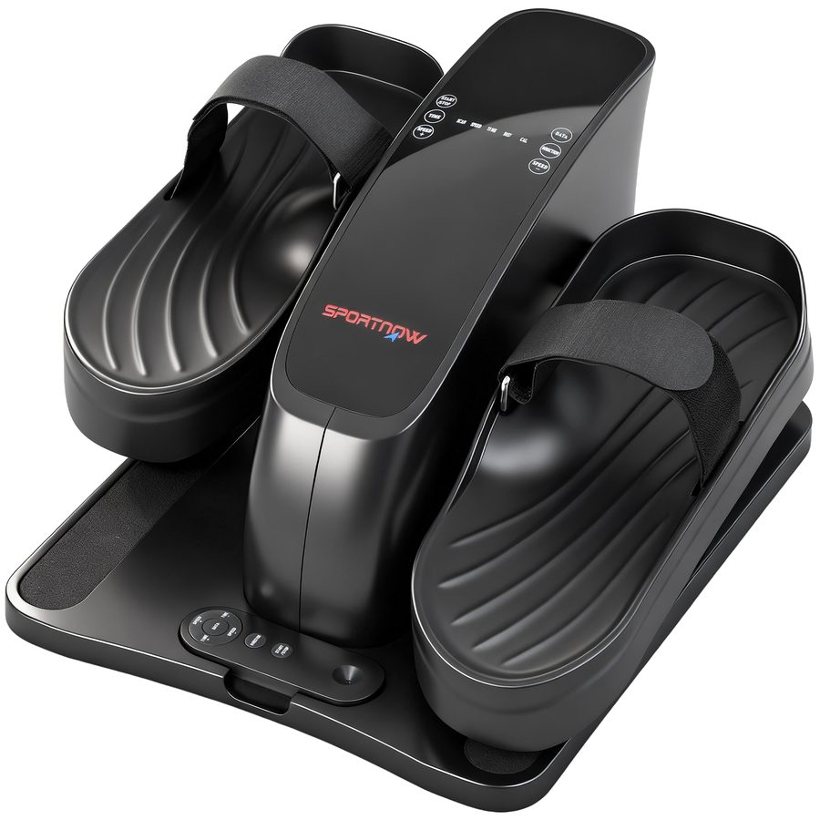 SPORTNOW Mini Ellipsentrainer für Zuhause Untertisch Elektrischer Crosstrainer mit Fernbedienung LED-Display 12 Geschwindigkeiten Rutschfest Leise Tragbar Beintrainer für Senioren Erwachsene   Aosom von SPORTNOW