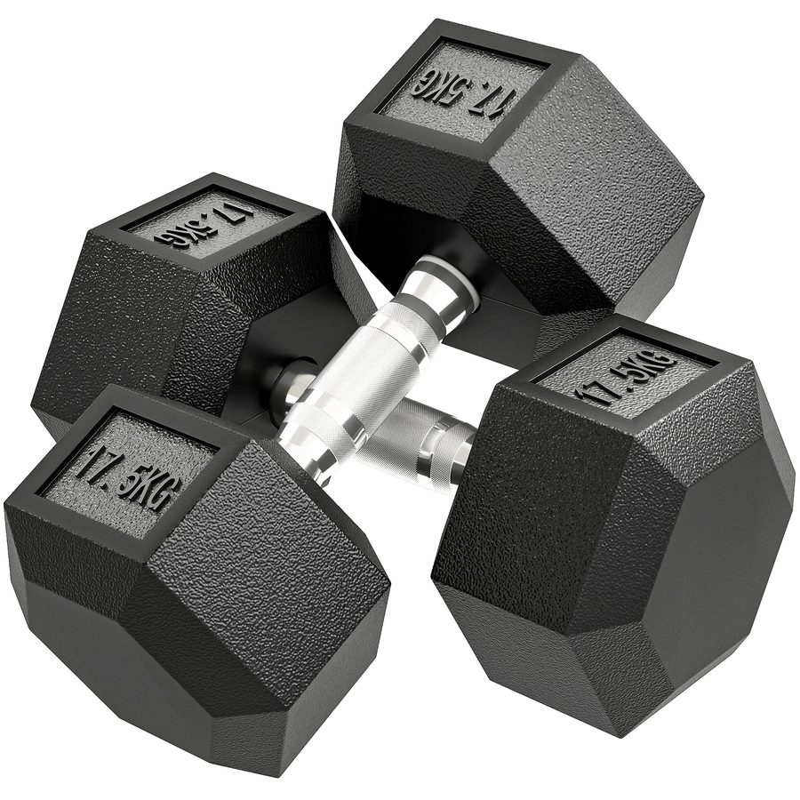 HOMCOM Hanteln mit gerändeltem Griff, Kurzhantel aus Gusseisen, 2 x 17,5kg, Kurzhanteln für Männer und Frauen, Dumbbell für Zuhause, Fitnessstudio, Krafttraining   Aosom von HOMCOM