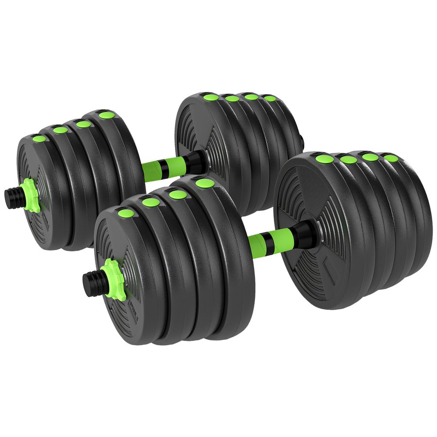 SPORTNOW 3-in-1 Hantelset verstellbar 30 KG Kurzhantel Set Kurzhanteln Langhanteln Hanteln Set Dumbbell mit Verbindungsrohr Kurzhantelset für Krafttraining Zuhause Fitnessstudio   Aosom von SPORTNOW