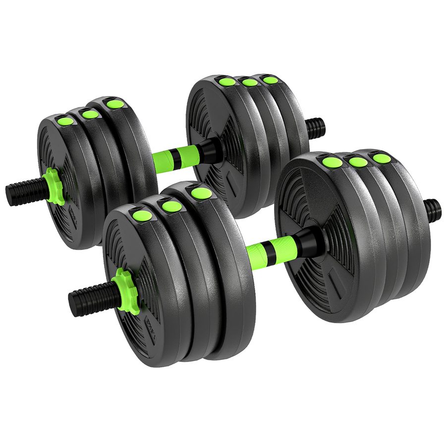 SPORTNOW 3-in-1 Hantelset verstellbar 25 KG Kurzhantel Set Kurzhanteln Langhanteln Hanteln Set Dumbbell mit Verbindungsrohr Kurzhantelset für Krafttraining Zuhause Fitnessstudio   Aosom von SPORTNOW