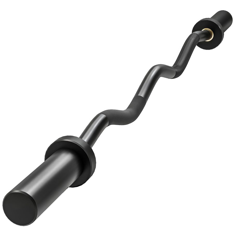 SPORTNOW Olympische SZ Curlstange 120 cm SZ Curlset bis 100kg Belastbar Curl Stange Hantelstange mit olympischer Scheibenaufnahme 50mm Rutschfeste Griffe Langhantelstange für Krafttraining Schwarz   Aosom von SPORTNOW