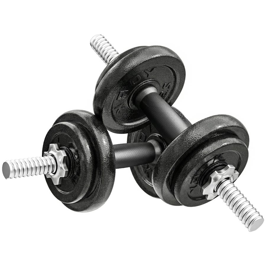 SPORTNOW Hantelset 2-in-1 Kurzhantel Set Kurzhanteln Langhanteln verstellbar bis 20 KG Hanteln Set Dumbbell mit rutschfestem Griff Kurzhantelset für Krafttraining Zuhause Fitnessstudio   Aosom von SPORTNOW
