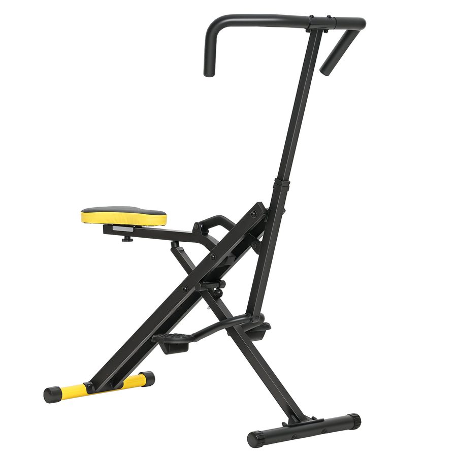 SPORTNOW Faltbare Total Crunch-Maschine mit verstellbarem Sitz, Total Power Body Crunch, Fitness-Training für Bauch, Körper, Beine, Arme, Gesäß, für Zuhause und Studio, Gelb   Aosom von SPORTNOW