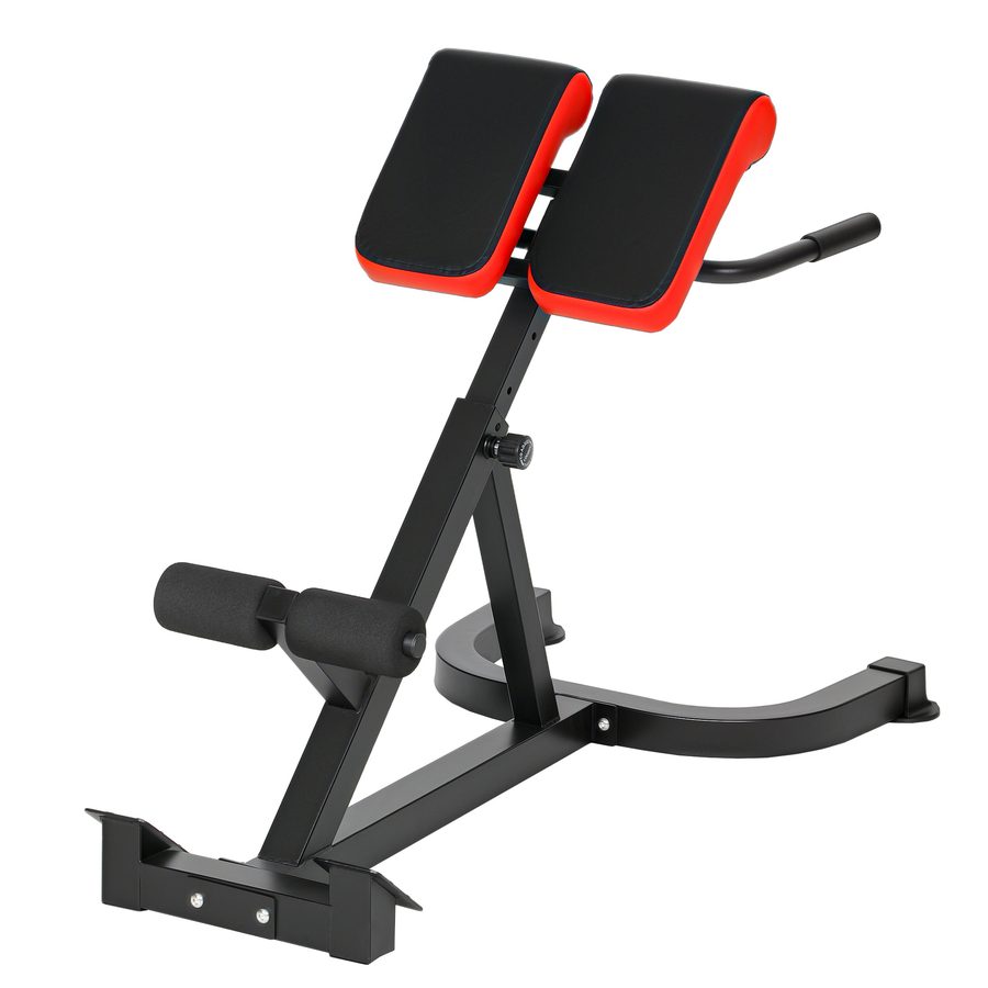 SPORTNOW Hyperextension Rückentrainer, Höhenverstellbar Bauchtrainer mit Beinfixierung, Haltegriffen, Römische Bank, Multifunktionales Workout Bench bis 120 kg, Rückenstrecker für Zuhause, Fitness   Aosom von SPORTNOW