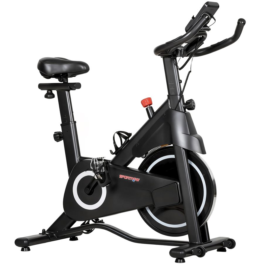 SPORTNOW Heimtrainer mit einstellbarem Magnetwiderstand, Indoor-Bike mit LCD-Display, bequemer Sitz, verstellbarer Sattel und Lenker, für Cardiotraining, Tragfähigkeit 120 kg   Aosom von SPORTNOW