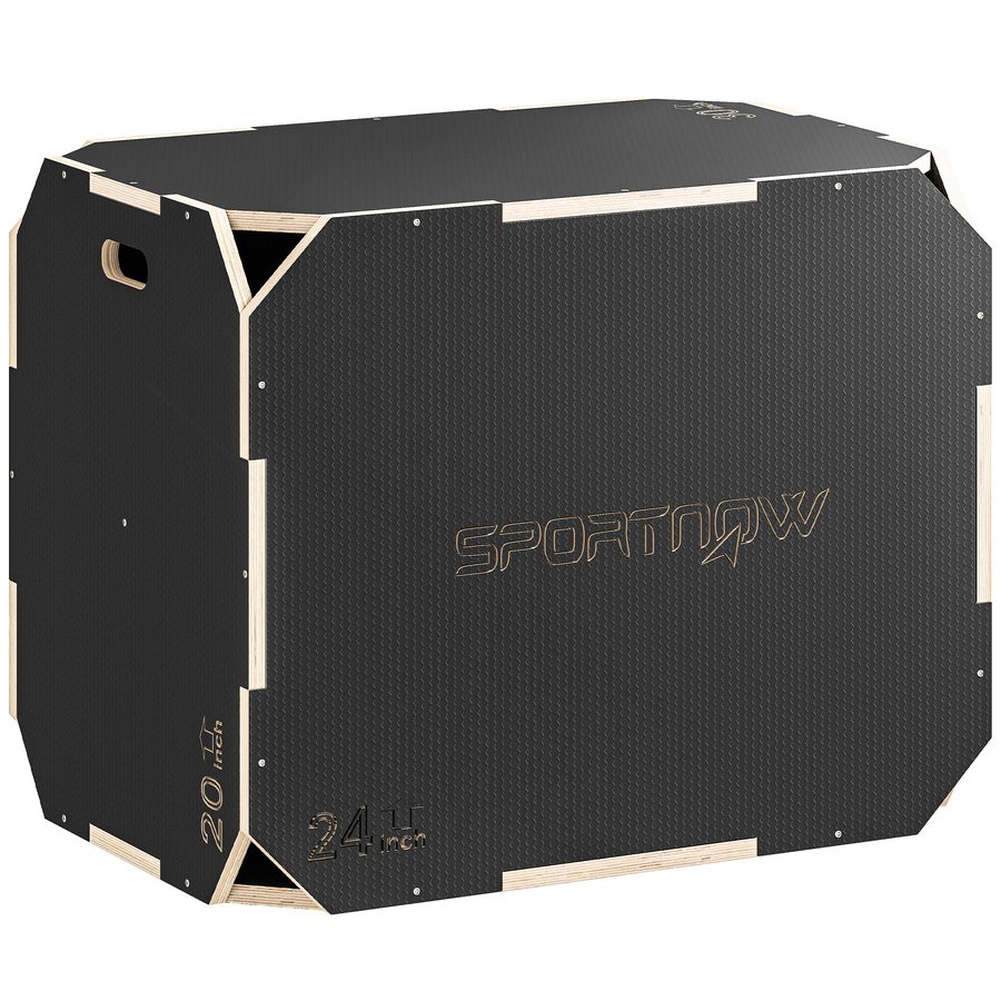 SPORTNOW 3-in-1 Plyo Box Plyometrische Sprungbox mit 3 Sprunghöhen Griffen Kantenfreie Step-Up Jumping Box 76 x 61 x 51 cm Plyometric Platform Fitnessgerät für Plyometrisches Training Workout   Aosom von SPORTNOW
