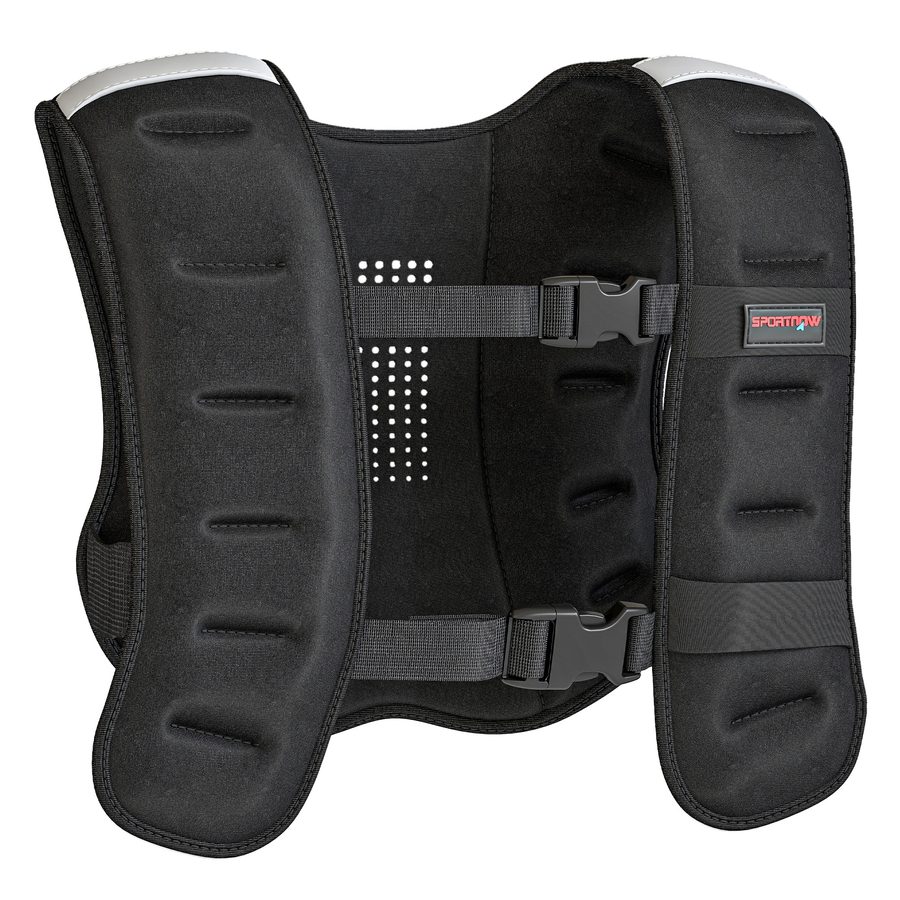 SPORTNOW Gewichtsweste 5 kg, atmungsaktive Trainingsgewichtsweste mit 2 verstellbaren Gurten und reflektierenden Streifen, für Krafttraining, Jogging, Schwarz   Aosom von SPORTNOW